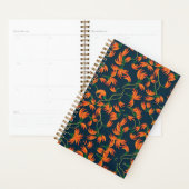 Fließendes oranges Blumendesign Planer (Anzeige)