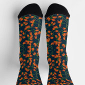 Fließendes oranges Blumendesign Socken (Oben)