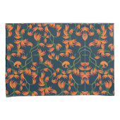 Fließendes oranges Blumenmuster Kissenbezug (Vorderseite-Rechts)