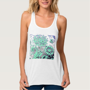 Fließendes Racerback-Tank-Top mit Gradient-Seafoam Tank Top