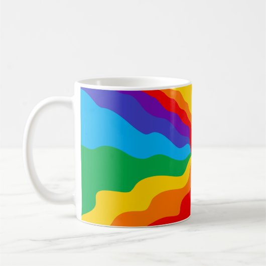 Fließendes Regenbogen-Herz Abstract Tasse (Links)