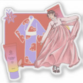Fließendes rosa Hanbok & Glow BB-Creme Aufkleber (Vorderseite)