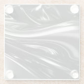 Fließendes Silbermetall Glasuntersetzer (Rückseite)