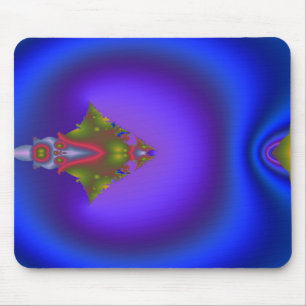 Fließendes tiefes bläuliches Fraktal Mousepad