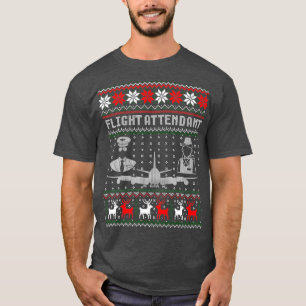 Flight Attendant Weihnachtsgeschenk Ugly Xmas T-Shirt