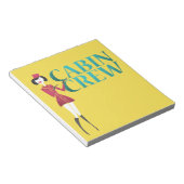 Flight Attendant with Cabin Crew Typography Notizblock (angewinkelt)