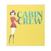 Flight Attendant with Cabin Crew Typography Notizblock (Vorderseite)