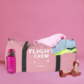 Flight Crew Pink and White Bachelorette Wedding Duffle Bag