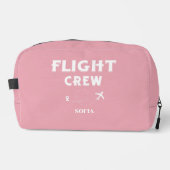 Flight Crew Pink and White Bachelorette Wedding Waschbeutel (Vorderseite)