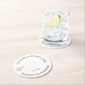 Flight forever Plane Travelling theme Wedding Runder Pappuntersetzer (Vor Ort)