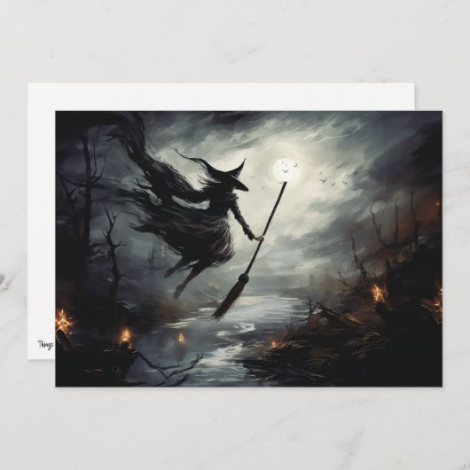Flight, Hexen Halloween Feiertagskarte (Vorne/Hinten)