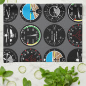 Flight Instruments Geschirrtuch (Gefaltet)