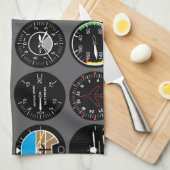 Flight Instruments Geschirrtuch (Viertel Falte)