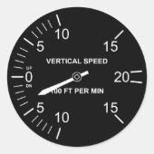 Flight Instruments Runder Aufkleber (Vorderseite)