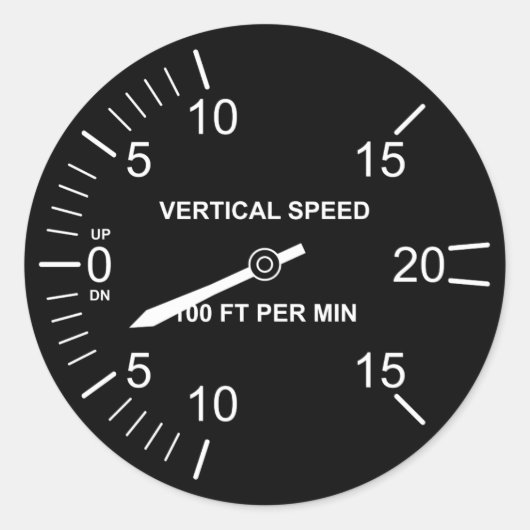 Flight Instruments Runder Aufkleber (Vorderseite)