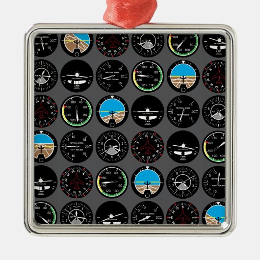 Flight Instruments Silbernes Ornament (Vorne)