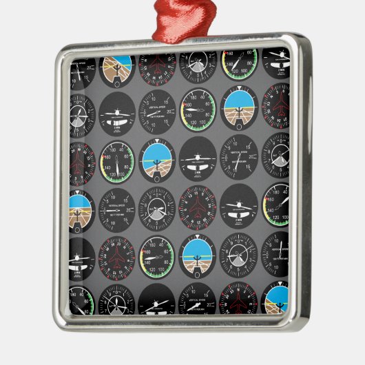 Flight Instruments Silbernes Ornament (Links)