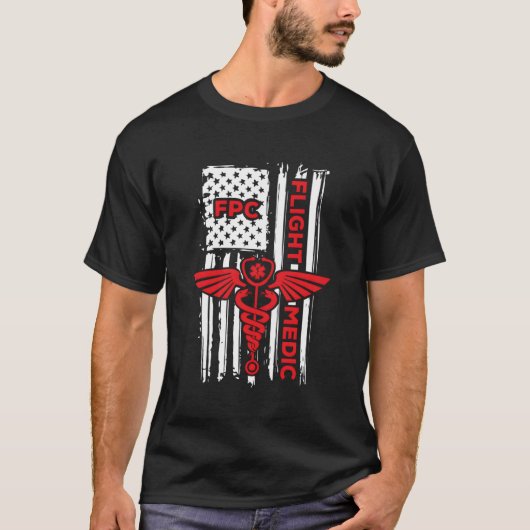 Flight Medic American Flag Paramedic Emerge T-Shirt (Vorderseite)