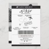Flight mit Liebe: Boarding Pass Save the Date Einladung (Vorne/Hinten)