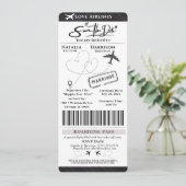 Flight mit Liebe: Boarding Pass Save the Date Einladung (Stehend Vorderseite)
