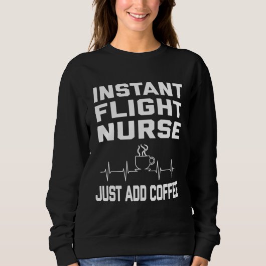 Flight Nurse Coffee Lover Coffee Humor Funny EKG Sweatshirt (Vorderseite)