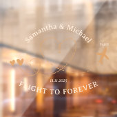 Flight Plane Travel New Wed couple Wedding Fensteraufkleber (Blatt 2)