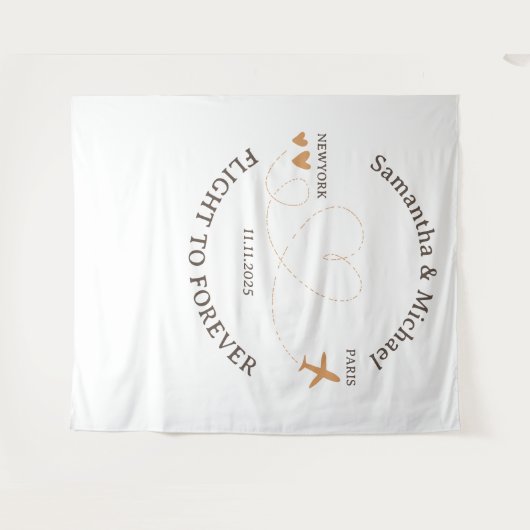 Flight Plane Travelling backdrop Wedding Wandteppich (Vorderseite (Horizontal))