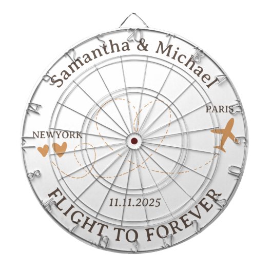 Flight Plane Travelling board Wedding Dartscheibe (vorne)