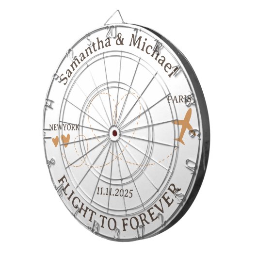 Flight Plane Travelling board Wedding Dartscheibe (Vorderseite rechts)