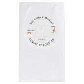 Flight Plane Travelling day of Wedding Kleine Geschenktüte (Rückseite)