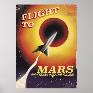 Flight To Mars! vintage sci-fi poster