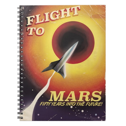 Flight To Mars! Vintages Science-Fiction-Poster Notizblock (Vorderseite)