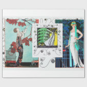 FLIGHTVORD / NIGHT ROSE ART DECO SCHÖNHEIT FASHION GESCHENKPAPIER (Flach)