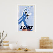 Flims Graubünden Grisons Schweiz Vintage Ski Poster (Küche)
