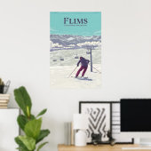 Flims Ski Resort Reiseplakat Poster (Heimbüro)
