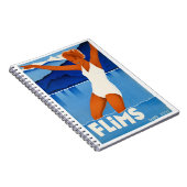 Flims Switzerland Vintage Travel Poster wiederherg Notizblock (Rechte Seite)