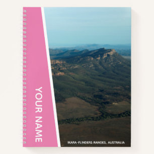 Flinders Ranges, Australien, Luftlandschaft rosa Notizblock