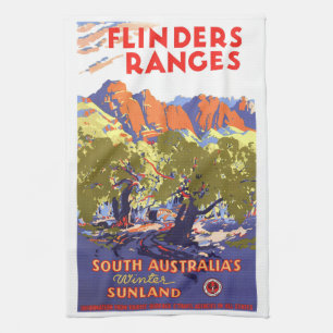 Flinders Ranges Vintage Travel Poster Australien Geschirrtuch