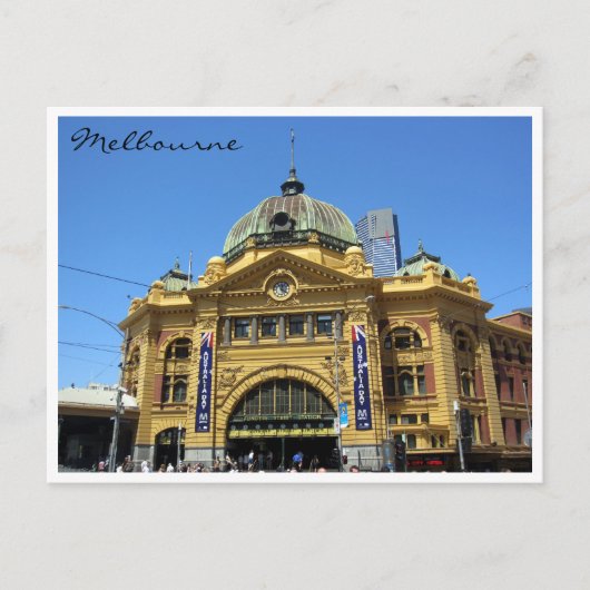 Flinders St Bahnhof großartig Postkarte (Vorderseite)