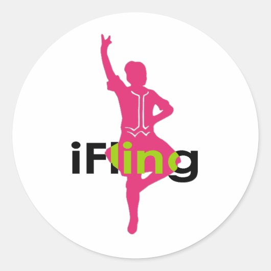 Fling Highland Dancer Runder Aufkleber (Vorderseite)