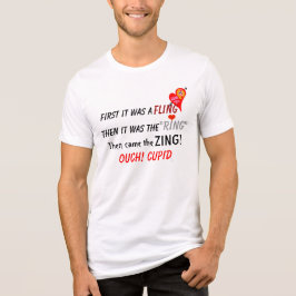 Fling Ring Zing Ouch Cupid Rotes Herz humorvoll Tri-Blend Shirt