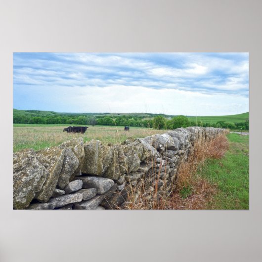 Flint Hills, Kansas, Stackenzaun Poster (Vorne)