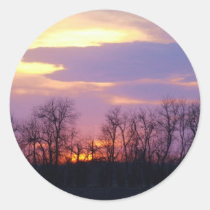 Flint Hills Sonnenuntergang Runder Aufkleber