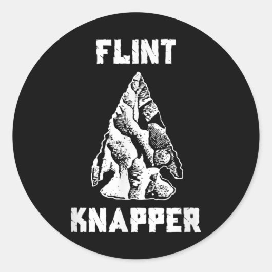 Flint Knapping - Primitive Skills Arrowhead Runder Aufkleber (Vorderseite)