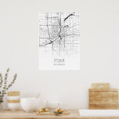 Flint Map - Michigan - City Map Poster (Küche)