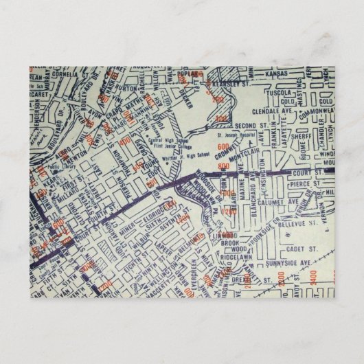 Flint, MI Vintage Karte (Vorderseite)