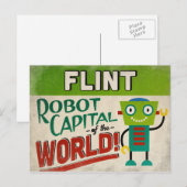 Flint Michigan Robot - Funny Vintag Postkarte (Vorne/Hinten)