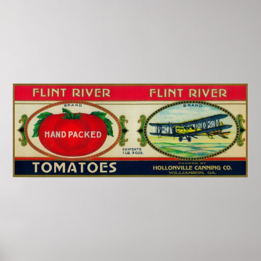 Flint River Tomato LabelWilliamson, GA Poster (Vorne)