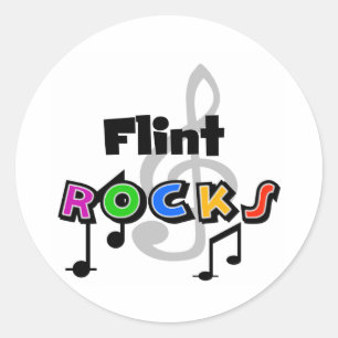 Flint Rocks Runder Aufkleber