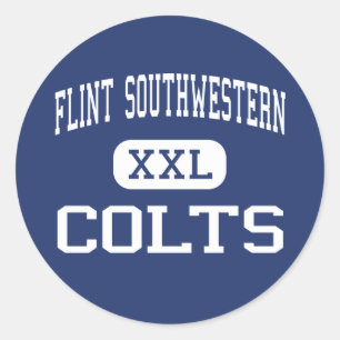 Flint Southwestern - Colts - High - Flint Michigan Runder Aufkleber